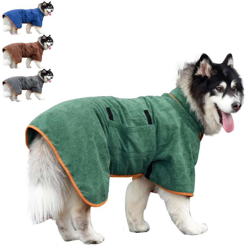 Beach Towel Large - Hundebademantel, Haustier-Trockenmantel, Verstellbares Haustierhandtuch für große,