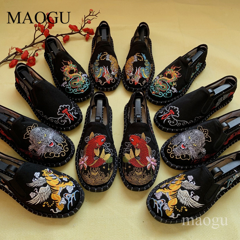 Espadrille Slip On - Unisex-Slipper im chinesischen Stil mit Stickerei,