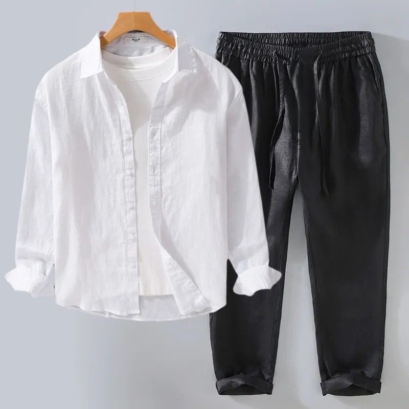 Hochwertiges, reines Leinen-Ba – Linen Shirt Breathable Bewertung und Preis