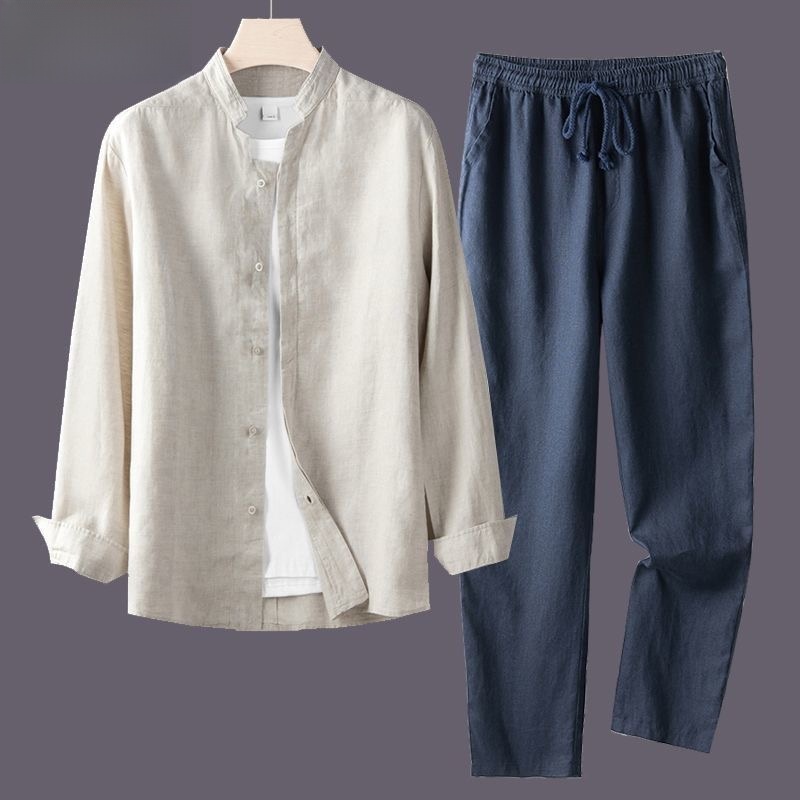Frühling Herbst Reines Leinen  – Linen Shirt Breathable Bewertung und Preis