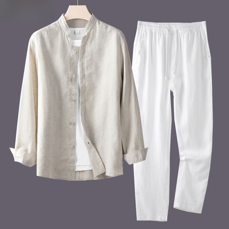 Frühling Herbst Reines Leinen  – Linen Shirt Breathable Bewertung und Preis