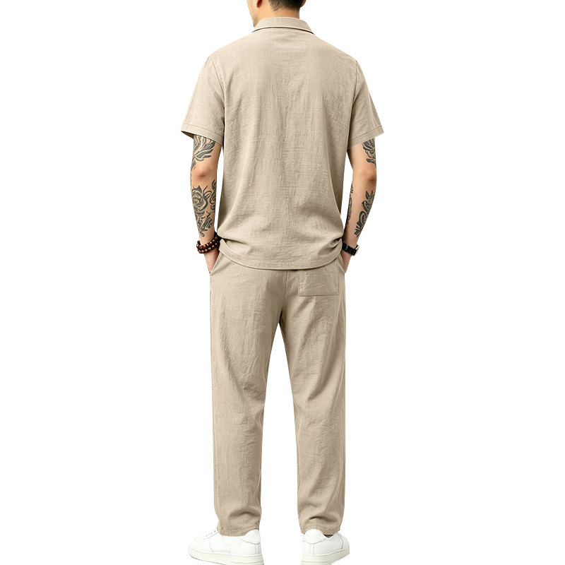 Herren 2-teiliges Polo-Set Kur – Short Linen Drawstring Bewertung und Preis