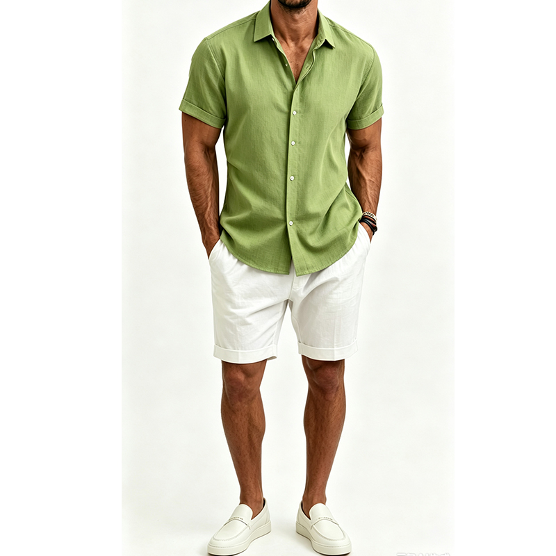 Herren Baumwoll-Leinen-Hemdset – Linen Shirt Breathable Bewertung und Preis